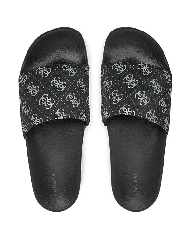 Мужские шлепанцы Guess резиновые черные - фото 4 - Miraton