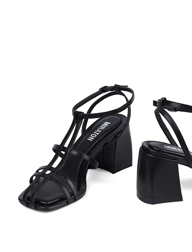 Жіночі босоніжки MIRATON шкіряні чорні - фото 3 - Miraton