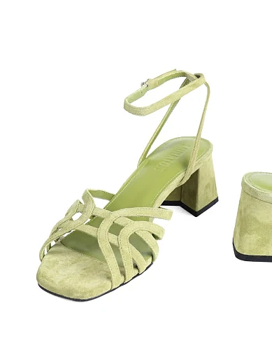Жіночі босоніжки MIRATON велюрові зелені - фото 2 - Miraton