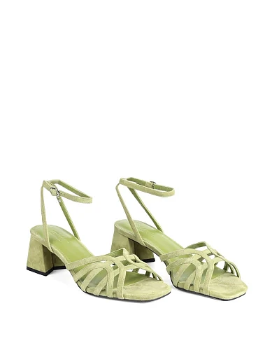 Жіночі босоніжки MIRATON велюрові зелені - фото 3 - Miraton