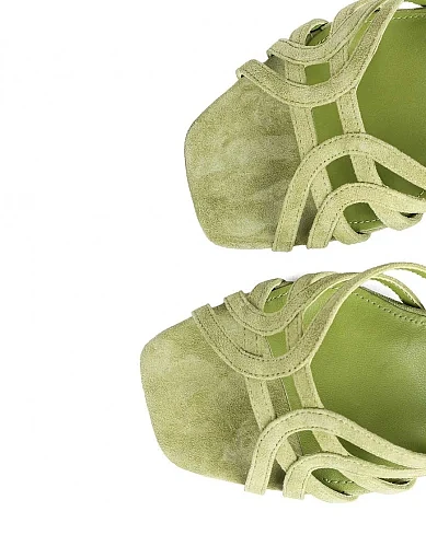 Жіночі босоніжки MIRATON велюрові зелені - фото 5 - Miraton