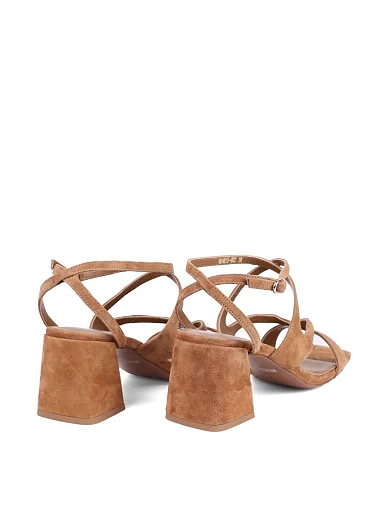 Жіночі босоніжки Attizzare велюрові коричневі - фото 4 - Miraton