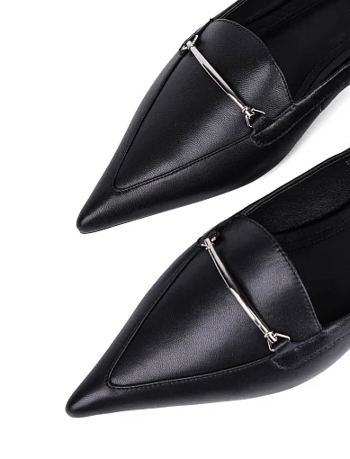 Жіночі сліпери MIRATON шкіряні чорні - фото 5 - Miraton