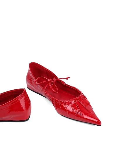 Жіночі балетки MIRATON лакові червоні - фото 3 - Miraton