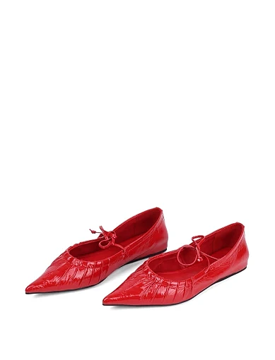 Жіночі балетки MIRATON лакові червоні - фото 4 - Miraton