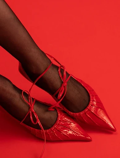 Жіночі балетки MIRATON лакові червоні - фото 7 - Miraton
