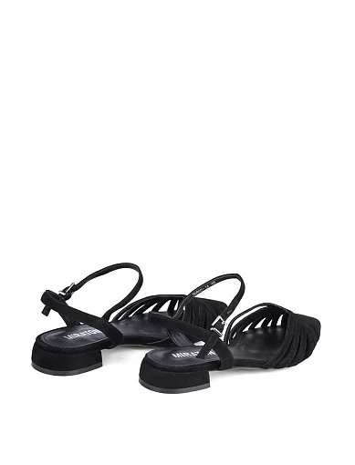 Жіночі балетки слінгбеки MIRATON велюрові чорні - фото 4 - Miraton