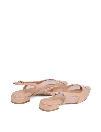 Жіночі балетки слінгбеки MIRATON шкіряні бежеві - фото 5 - Miraton