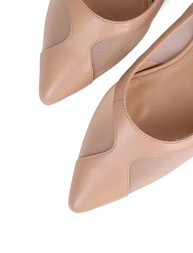 Жіночі балетки слінгбеки MIRATON шкіряні бежеві - фото 6 - Miraton