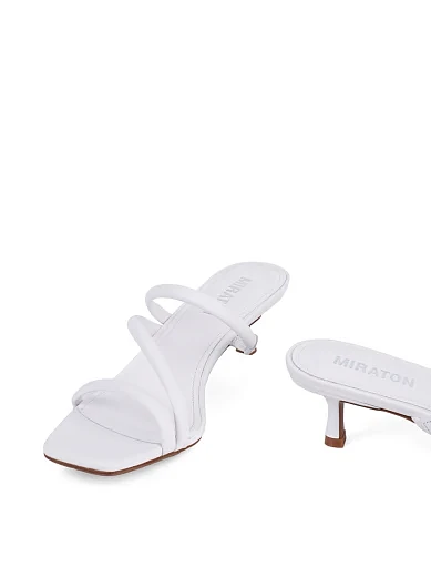 Жіночі сабо MIRATON шкіряні білі шкіряні - фото 3 - Miraton