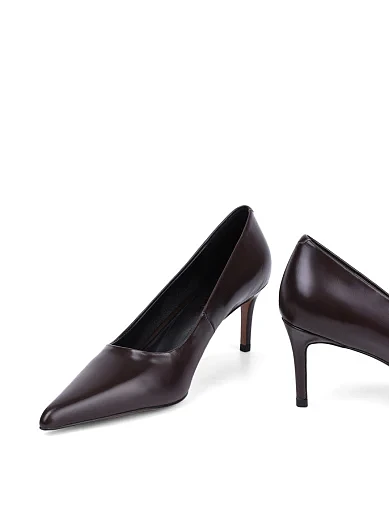 Женские туфли MIRATON кожаные коричневые - фото 2 - Miraton