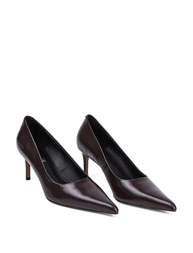 Женские туфли MIRATON кожаные коричневые - фото 3 - Miraton