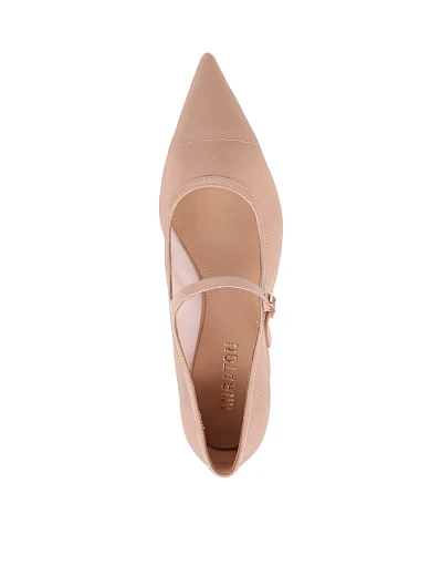 Жіночі балетки MIRATON лакові бежеві - фото 2 - Miraton