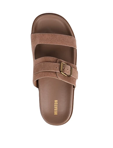 Жіночі шльопанці MIRATON велюрові бежеві - фото 5 - Miraton