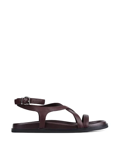 Жіночі сандалі MIRATON шкіряні бордові - фото 2 - Miraton