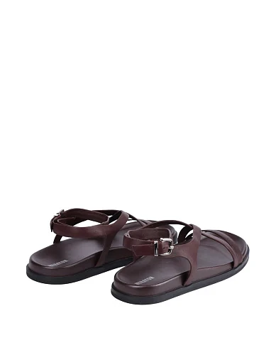 Жіночі сандалі MIRATON шкіряні бордові - фото 4 - Miraton