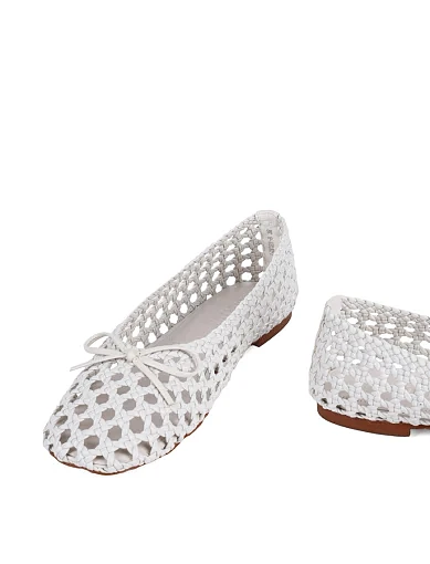 Жіночі балетки MIRATON шкіряні білі - фото 2 - Miraton