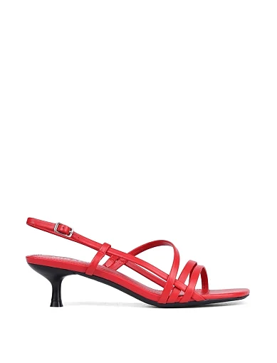 Жіночі босоніжки MIRATON шкіряні червоні - фото 2 - Miraton