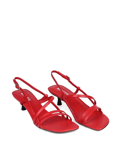 Жіночі босоніжки MIRATON шкіряні червоні - фото 4 - Miraton