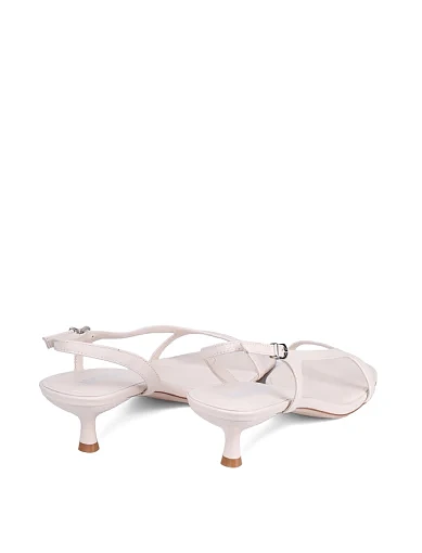 Жіночі босоніжки MIRATON шкіряні рисового кольору - фото 5 - Miraton