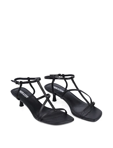 Жіночі босоніжки MIRATON шкіряні чорні - фото 4 - Miraton