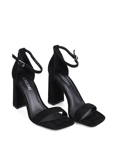 Жіночі босоніжки Attizzare велюрові чорні - фото 4 - Miraton
