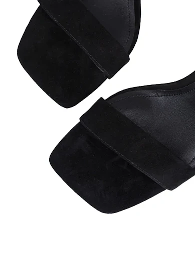 Жіночі босоніжки Attizzare велюрові чорні - фото 6 - Miraton