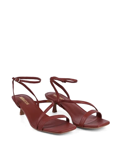 Жіночі босоніжки MIRATON шкіряні коричневі - фото 4 - Miraton