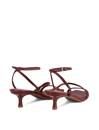 Жіночі босоніжки MIRATON шкіряні коричневі - фото 5 - Miraton