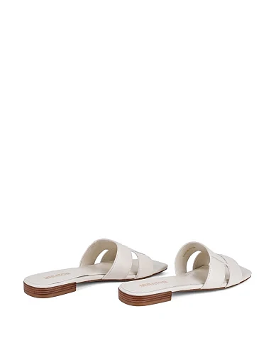 Женские шлепанцы MIRATON кожаные рисового цвета - фото 5 - Miraton