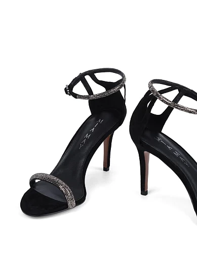 Жіночі босоніжки MiaMay велюрові чорні - фото 3 - Miraton