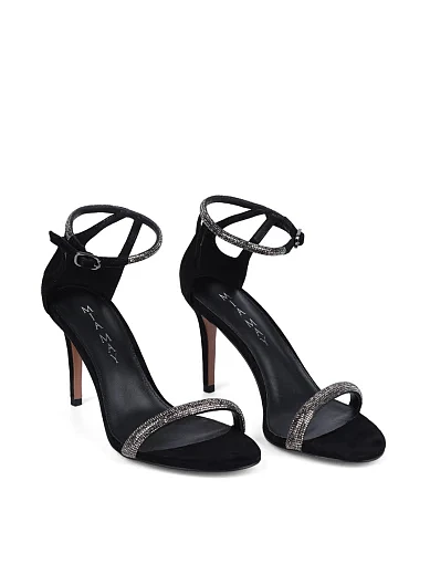 Жіночі босоніжки MiaMay велюрові чорні - фото 4 - Miraton