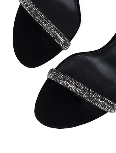 Жіночі босоніжки MiaMay велюрові чорні - фото 6 - Miraton