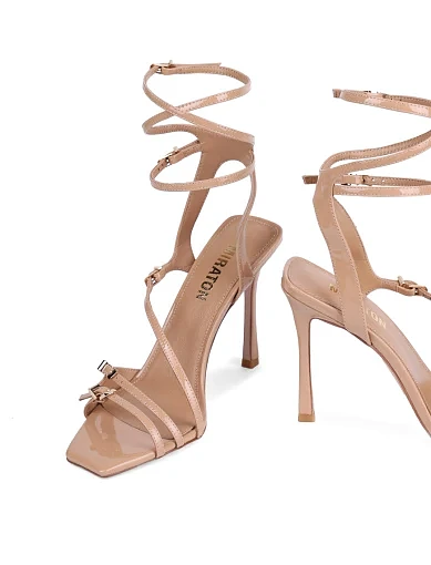 Жіночі босоніжки MIRATON лакові бежеві - фото 3 - Miraton