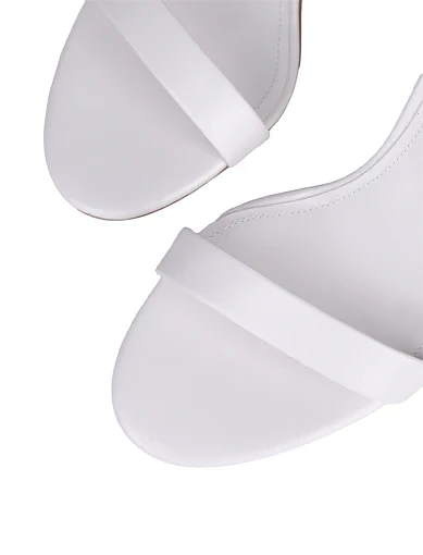 Жіночі босоніжки Attizzare шкіряні рисового кольору - фото 6 - Miraton