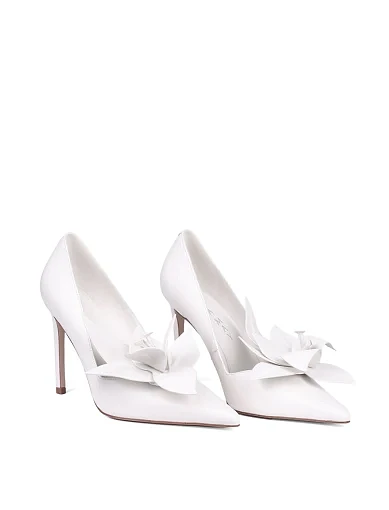 Жіночі туфлі Mia May шкіряні білі - фото 3 - Miraton