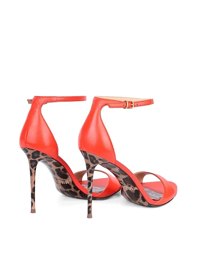 Жіночі босоніжки MIRATON шкіряні червоні - фото 4 - Miraton