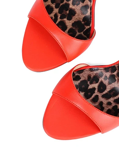 Жіночі босоніжки MIRATON шкіряні червоні - фото 5 - Miraton