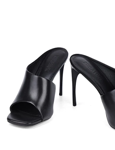 Жіночі сабо MIRATON шкіряні чорні - фото 3 - Miraton