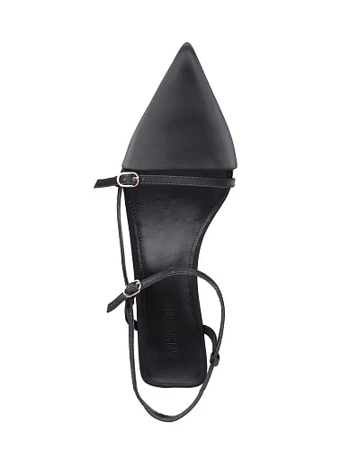 Жіночі туфлі слінгбеки MIRATON шкіряні чорні - фото 2 - Miraton