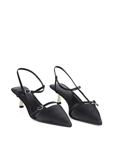 Жіночі туфлі слінгбеки MIRATON шкіряні чорні - фото 3 - Miraton