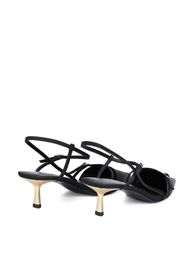 Жіночі туфлі слінгбеки MIRATON шкіряні чорні - фото 4 - Miraton