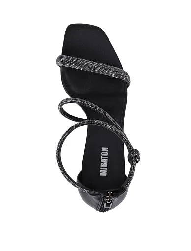 Жіночі босоніжки MIRATON шкіряні чорні - фото 5 - Miraton