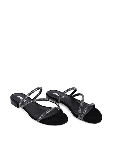 Жіночі шльопанці MIRATON велюрові чорні - фото 4 - Miraton