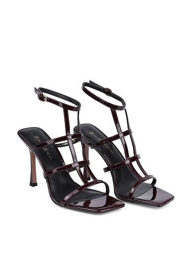 Жіночі босоніжки MiaMay лакові бордові - фото 4 - Miraton