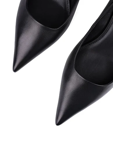 Женские туфли лодочки MIRATON кожаные черные - фото 5 - Miraton