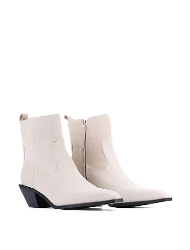 Жіночі черевики MIRATON велюрові рисового кольору - фото 3 - Miraton