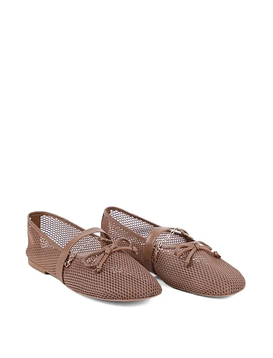 Жіночі балетки MIRATON з сітки коричневі - фото 3 - Miraton