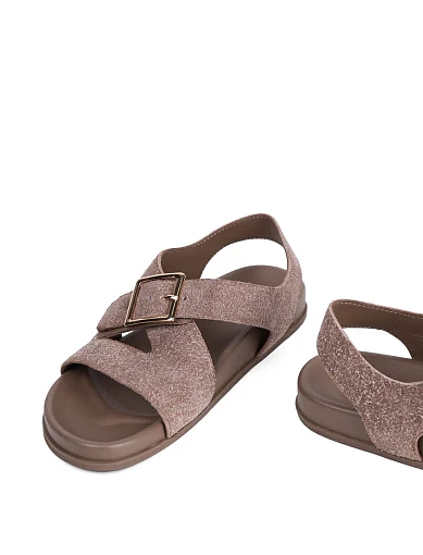 Жіночі сандалі MIRATON велюрові бежеві - фото 2 - Miraton