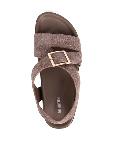 Жіночі сандалі MIRATON велюрові бежеві - фото 5 - Miraton
